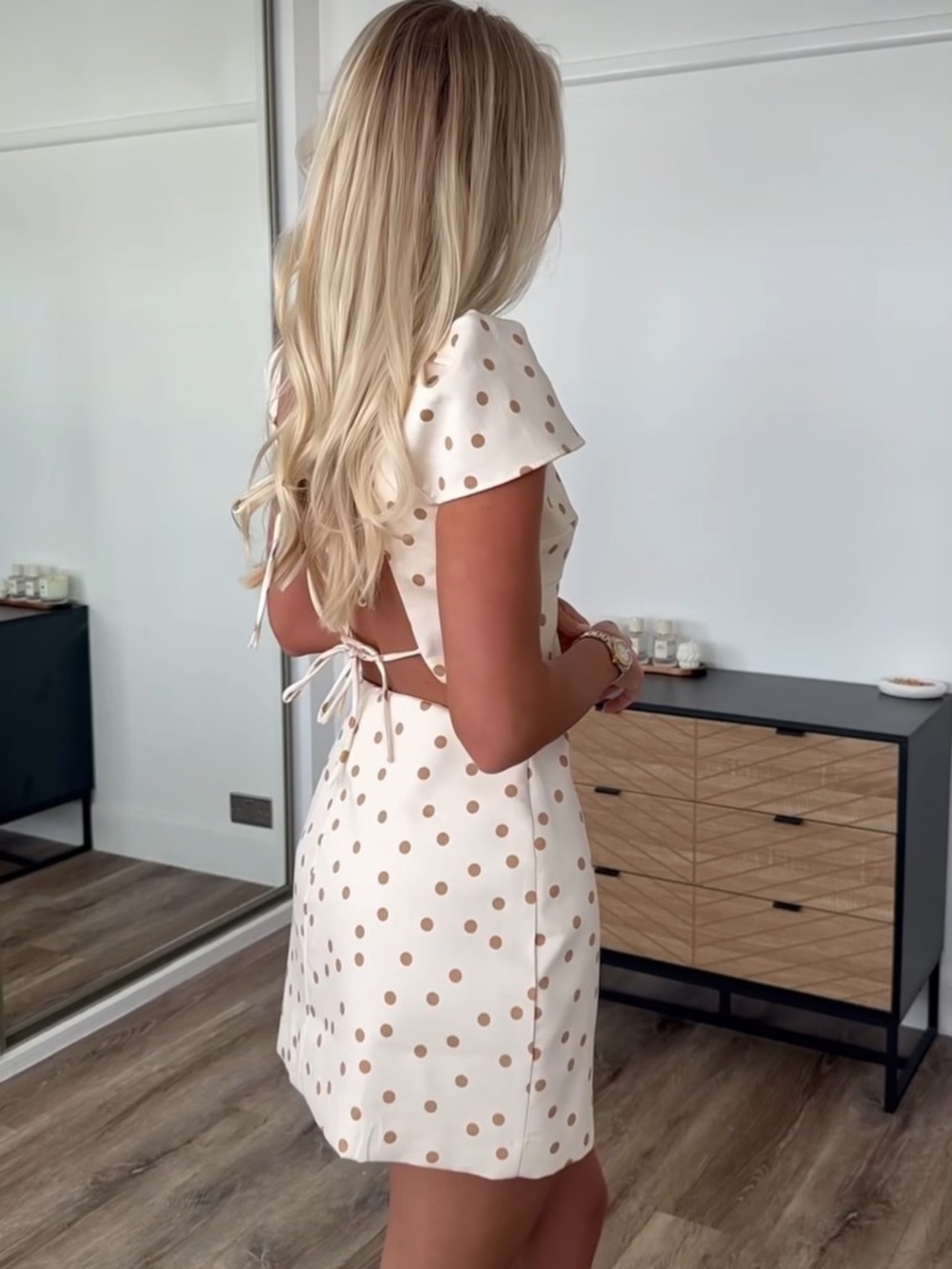 ZARA NWT Polka Dot Tie Back Dress
